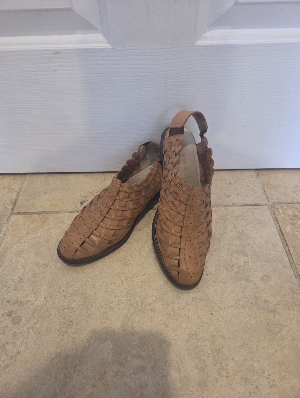 Annie Flex Woven Leather Slingback Shoes 8.5M
